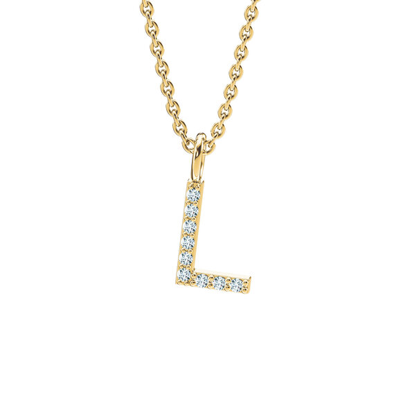 Letter pendant Diamond Letter Petite L in 14K yellow gold polished