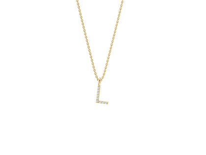 Letter pendant Diamond Letter Petite L in 14K yellow gold polished