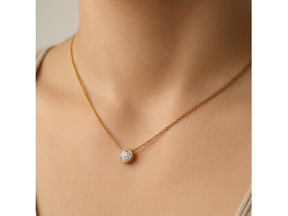 Pendant Eternal 14K white gold diamond 0.70ct G/SI, 45cm 1.1mm