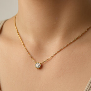 Pendant Eternal 14K white gold diamond 0.70ct G/SI, 45cm 1.1mm