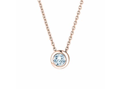 Pendant Eternal 14K rosé gold diamond 0.15ct G/SI, 42cm 1.1mm