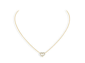 Pendant Heart Diamonds in 14K yellow gold with diamonds 0.26ct G/SI, 42cm 1.1mm