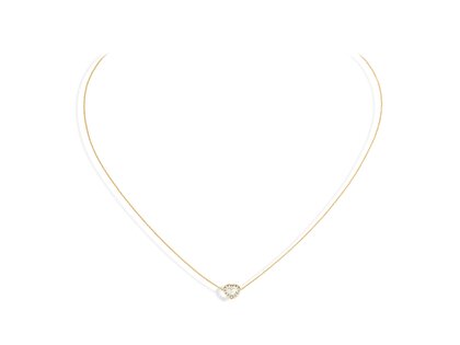 Pendant Heart Petite in 14K yellow gold with diamonds 0.06ct G/SI, 42cm 1.1mm