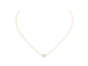 Pendant Heart Petite in 14K yellow gold with diamonds 0.06ct G/SI, 42cm 1.1mm