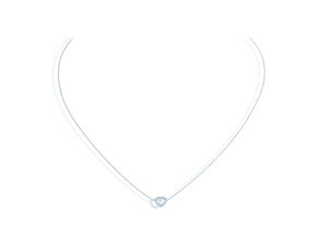 Pendant Heart Petite in 14K white gold with diamonds 0.06ct G/SI, 42cm 1.1mm