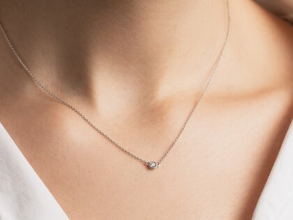 Collier Leon in 14K white gold with diamond 0.08ct G/SI 42cm