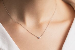 Collier Leon in 14K white gold with diamond 0.08ct G/SI 42cm