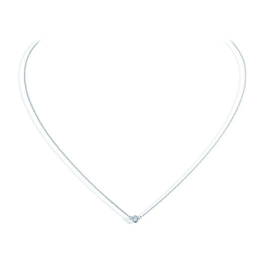 Collier Leon in 14K white gold with diamond 0.08ct G/SI 42cm