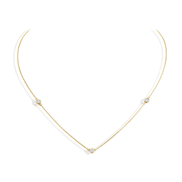 Collier Leon in 14K yellow gold with diamonds 0.24ct G/SI 42cm