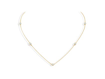 Collier Leon in 14K yellow gold with diamonds 0.25ct G/SI 42cm