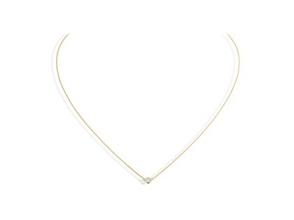 Collier Leon in 14K yellow gold with diamond 0.08ct G/SI 42cm