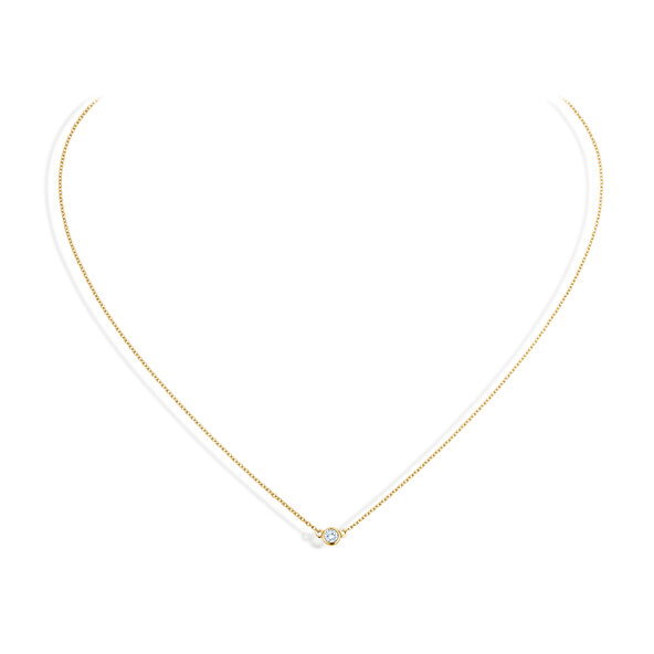 Collier Leon in 14K yellow gold with diamond 0.08ct G/SI 42cm