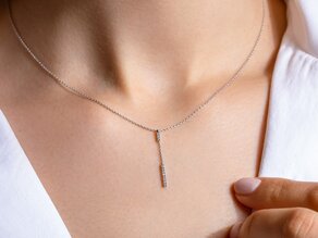 Necklace Lilly in 14K white gold with diamonds 0.06ct G/SI