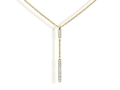Necklace Lilly in 14K yellow gold with diamonds 0.06ct G/SI