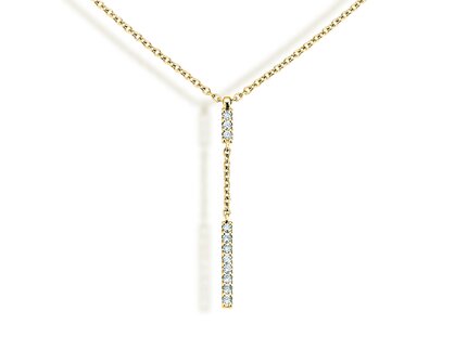Necklace Lilly in 14K yellow gold with diamonds 0.11ct G/SI