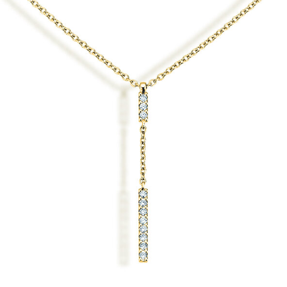 Necklace Lilly in 14K yellow gold with diamonds 0.06ct G/SI