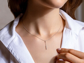 Necklace Lilly in 14K white gold with diamonds 0.11ct G/SI