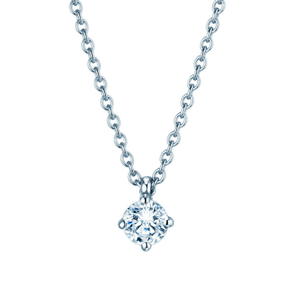 Pendant Modern Lab-grown diamond in 14K white gold with lab-grown diamond 0.25ct E/VS