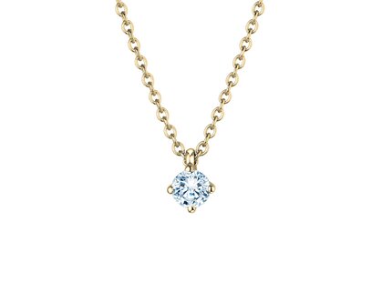 Pendant Modern in 14K yellow gold with diamond 0.15ct G/SI, 42cm 1.1mm