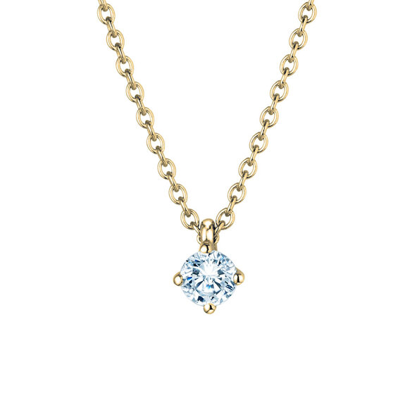 Pendant Modern in 9K yellow gold with diamond 0.20ct G/SI