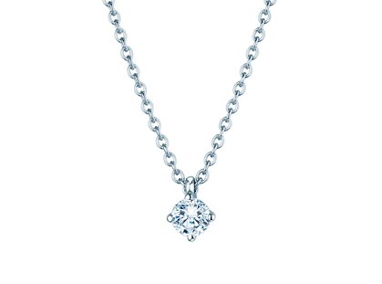 Pendant Modern in 14K white gold with diamond 0.20ct G/SI, 42cm 1.1mm