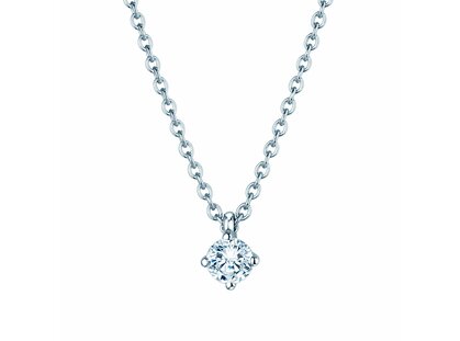 Pendant Modern in platinum 950/- with diamond 0.15ct G/SI
