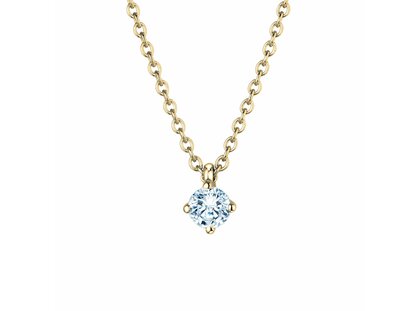 Pendant Modern in 14K yellow gold with diamond 0.15ct G/SI, 42cm 1.1mm