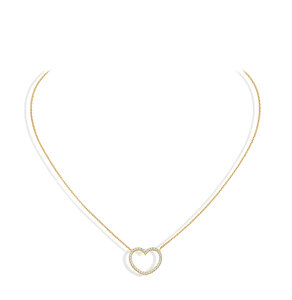Pendant My Heart in 14K yellow gold with diamonds 0.19ct G/SI, 42cm 1.1mm