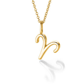 Zodiac sign pendant Aries in 14K yellow gold