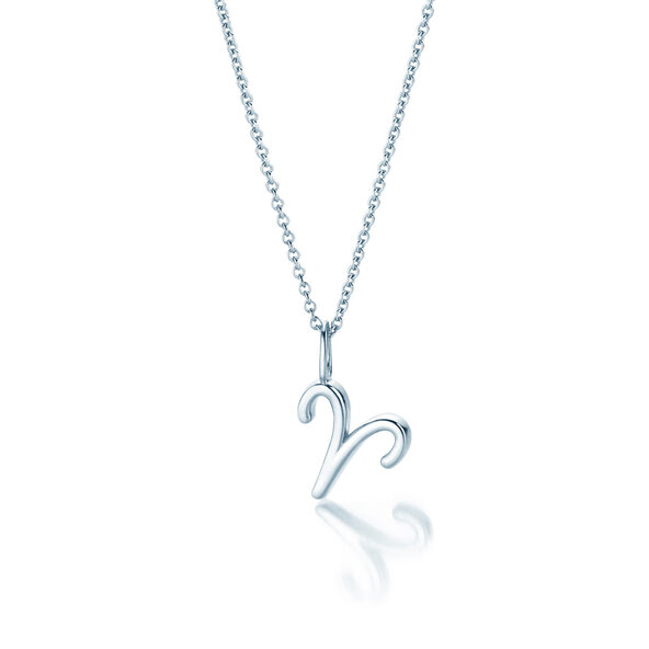 Zodiac sign pendant Aries in silver 925/-, 45cm 1.5mm