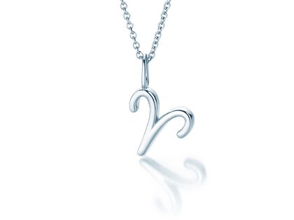 Zodiac sign pendant Aries in silver 925/-, 45cm 1.5mm