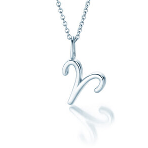 Zodiac sign pendant Aries in silver 925/-, 45cm 1.5mm