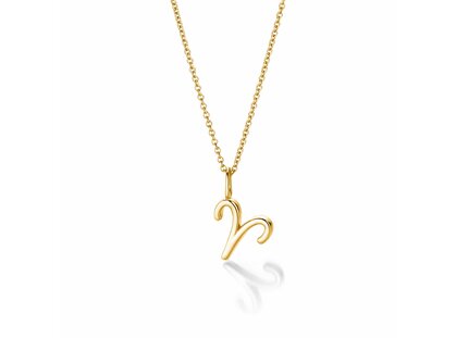 Zodiac sign pendant Aries in 14K yellow gold