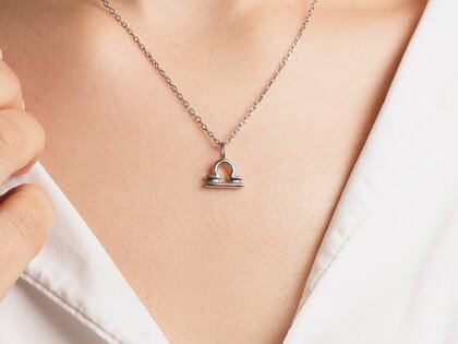 Zodiac sign pendant Libra in silver 925/-, 42cm 1.5mm