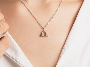 Zodiac sign pendant Libra in silver 925/-, 42cm 1.5mm