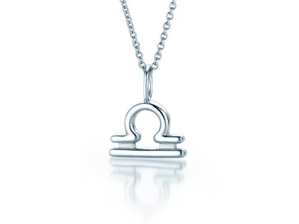 Zodiac sign pendant Libra in silver 925/-, 42cm 1.5mm
