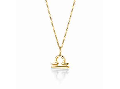 Zodiac sign pendant Libra in 14K yellow gold