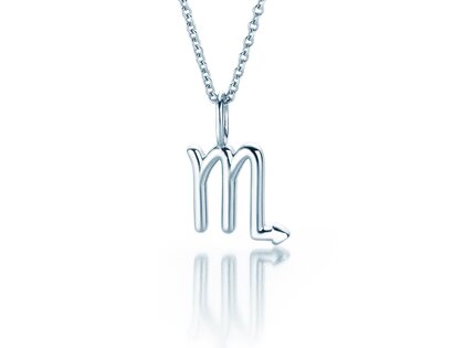 Zodiac sign pendant Scorpio in silver 925/-, 45cm 1.1mm