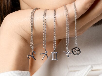 Zodiac sign pendant Scorpio in silver 925/-, 45cm 1.1mm