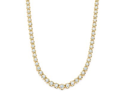 Tennis-Necklace Classic in 18K yellow gold with diamonds 2.97ct G/SI