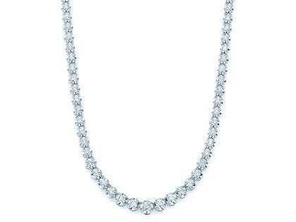 Tennis-Necklace Classic in 18K white gold with diamonds 2.97ct