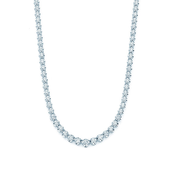Tennis-Necklace Classic in 18K white gold with diamonds 2.97ct