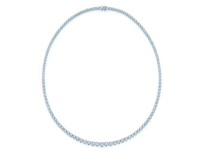 Tennis-Necklace Classic in 18K white gold with diamonds 2.97ct