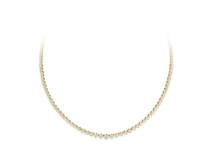Tennis-Necklace Classic in 18K yellow gold with diamonds 2.97ct G/SI
