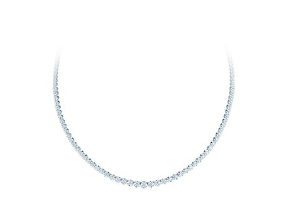 Tennis-Necklace Classic in 18K white gold with diamonds 2.97ct