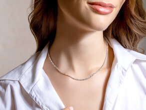 Tennis-Necklace Classic in 18K white gold with diamonds 2.97ct