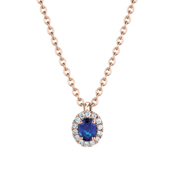 Pendant Windsor in 18K rosé gold with sapphire 0.60ct and diamonds 0.12ct