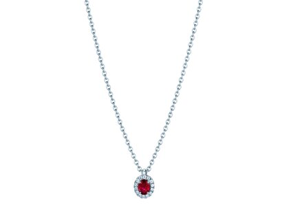 Pendant Windsor in 18K white gold with ruby 0.60ct and diamonds 0.12ct
