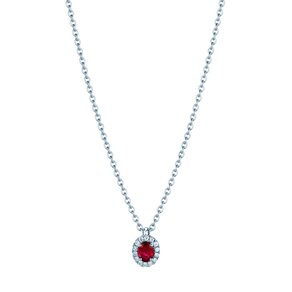 Pendant Windsor in 18K white gold with ruby 0.60ct and diamonds 0.12ct
