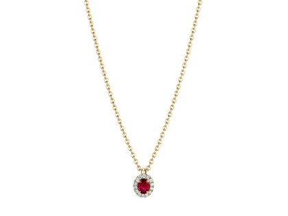 Pendant Windsor in 18K yellow gold with ruby 0.60ct and diamonds 0.12ct